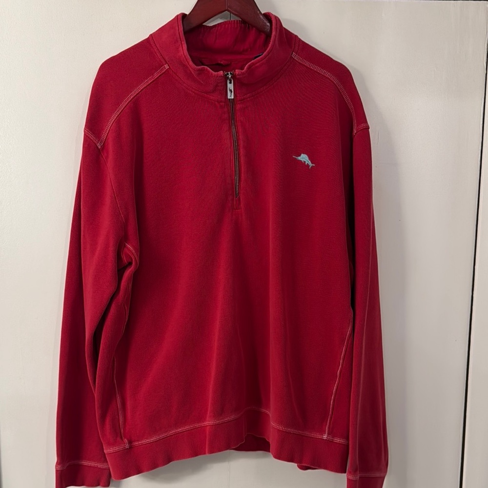 Tommy Bahama Red Zip Up Pullover